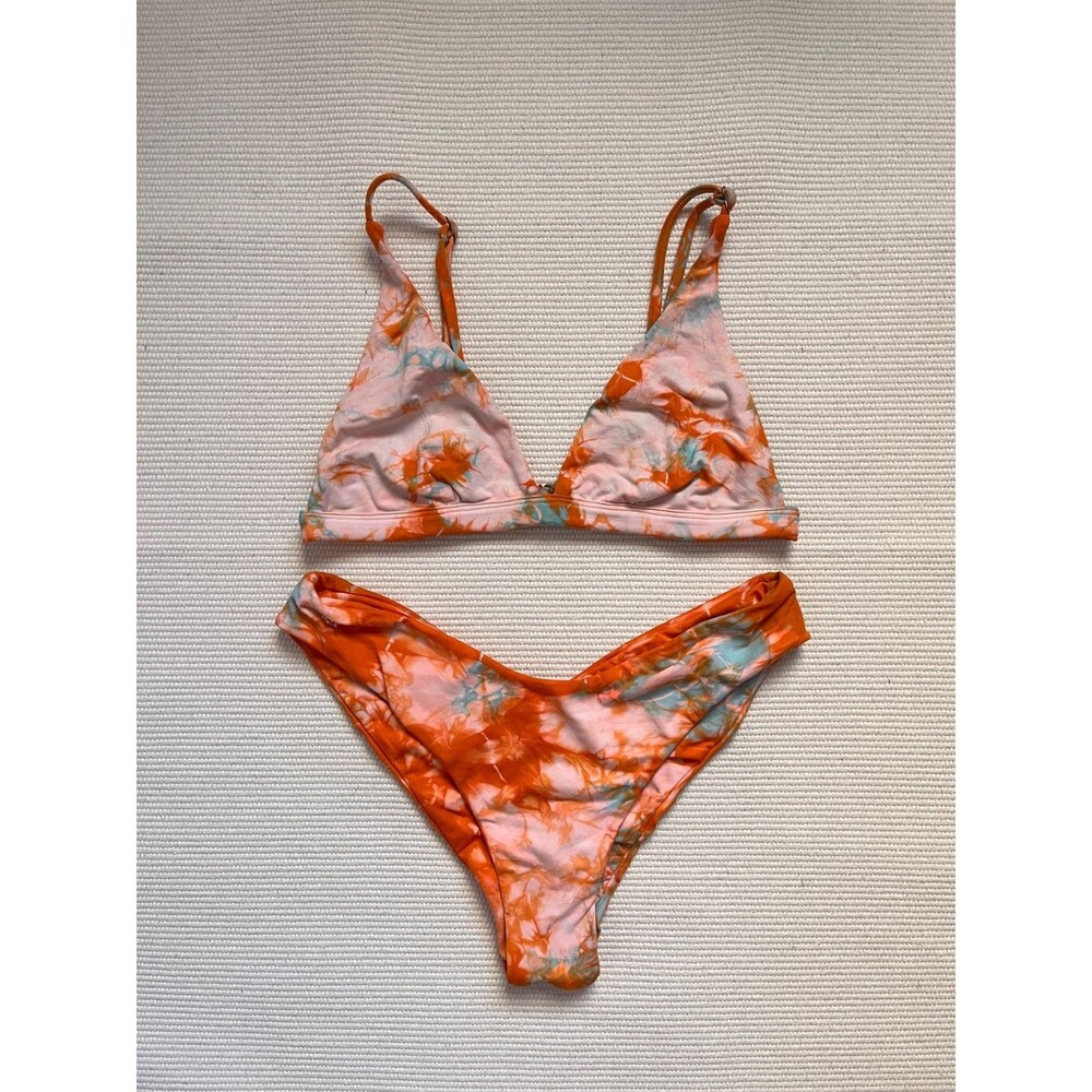 MAAJI Women's 2 Piece Bikini Set in Neon Lights Tie Dye Size MEDIUM
